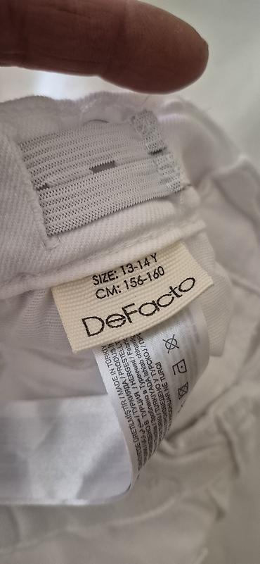 ag cins: DeFacto uşaq şalvarı – ağ rəng, Regular Fit - Model: Boy/Casual - — 4