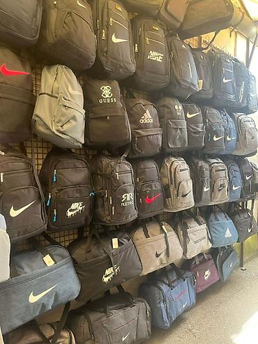 Modni rančevi: Ruksaci – crni, sa brendiranim printom (Calvin Klein, Nike, adidas) - — 24