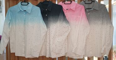 рубашка в полоску женская: Рубашка, Оверсайз, Китай