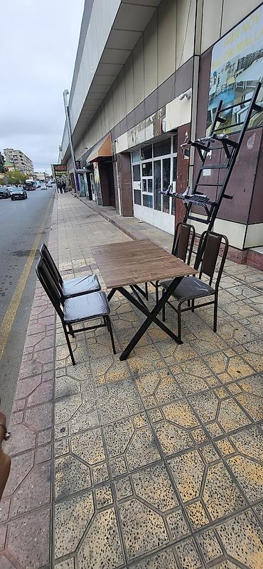 tel masa: Qonaq otağı üçün, Yeni, Açılmayan, Dördbucaq masa, 4 stul — 2