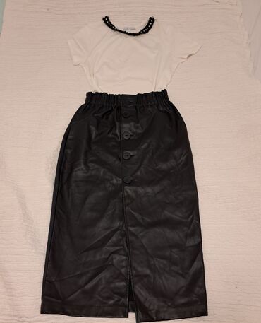 komplet suknja i sako: Zara, M (EU 38), Jednobojni, bоја - Bela