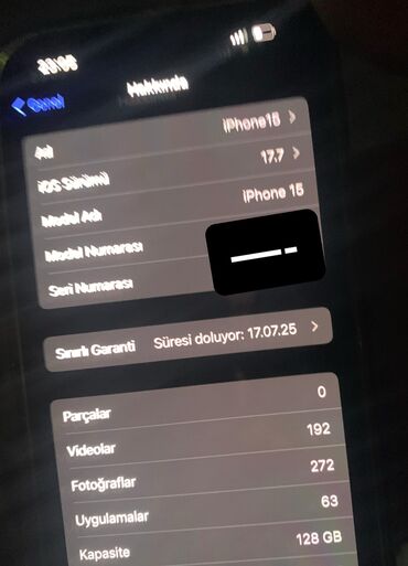 islenmis iphone 11 qiymeti: IPhone 15, 128 GB, Face ID, Simsiz şarj