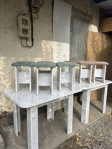 офисные столы и стулья: Кухонный стол и стул, Платная доставка, цвет - Белый