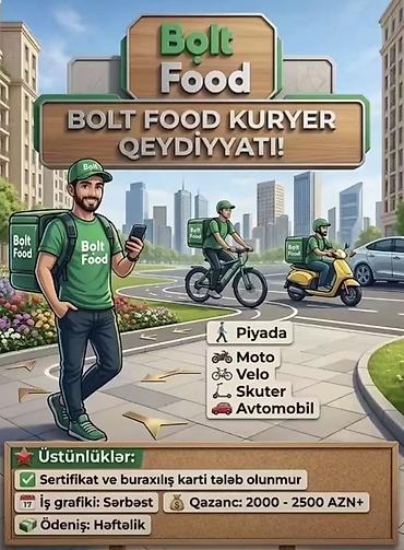 serbiyada is: Sürücü-kuryer tələb olunur, Həftəlik ödəniş — 1