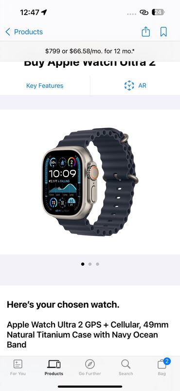 s24 ultra бишкек: Apple Watch Ultra 2 49mm Natural Ti Navy Ocean Band Запечатан ещё не