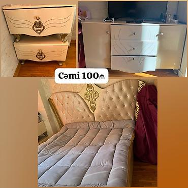 mebleri: Taxt satılır tumbalarla birlikdə +Tv stend altlığı cəmi 100₼. Matrası — 1