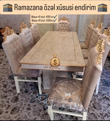 Masa və oturacaq dəstləri: Yeni, 6 stul