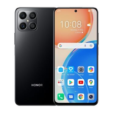 чехол iphone 8: Honor 8X, 128 GB, rəng - Qara, Barmaq izi, İki sim kartlı