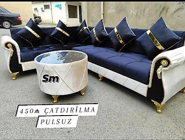 tək divan satışı: L formalı künc divan dəsti, klassik və zövqlü dizaynla təqdim olunur — 3
