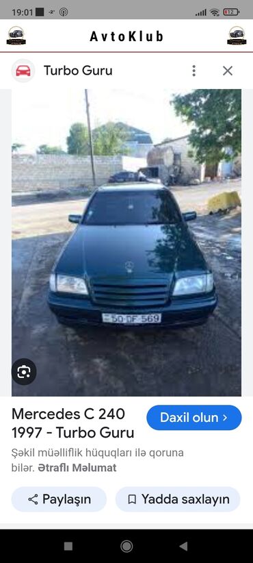 xacmaz masin satisi: Mercedes-Benz C 240: 2.4 l | 1997 il Sedan