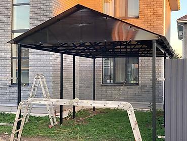 жд тупик: Металлические навесы для двора и парковки - Каркас: стальные стойки и — 3