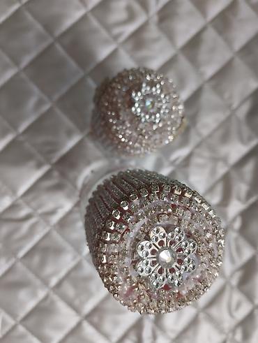 toy dekor: Bəzəkli dekor dəsti və rhinestone-lu körpə butulkaları - 3 hissəli — 4