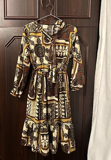 don: Qadın paltarı S,M ölçü – bohem üslublu naxışlı midi model Çatdırılma — 1