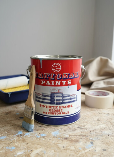 крем для полировки: Синтетическая эмаль National Paints Gloss I, оттенок 404 Chiffon Blue