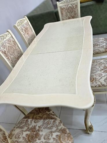 stulla: “Asya” Açılan Masa Dəsti - Komplekt: 1 ədəd açılan masa + 6 ədəd stul — 4