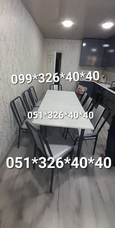 Masa və oturacaq dəstləri: Mətbəx üçün, Yeni, Açılmayan, Dördbucaq masa, 4 stul — 31