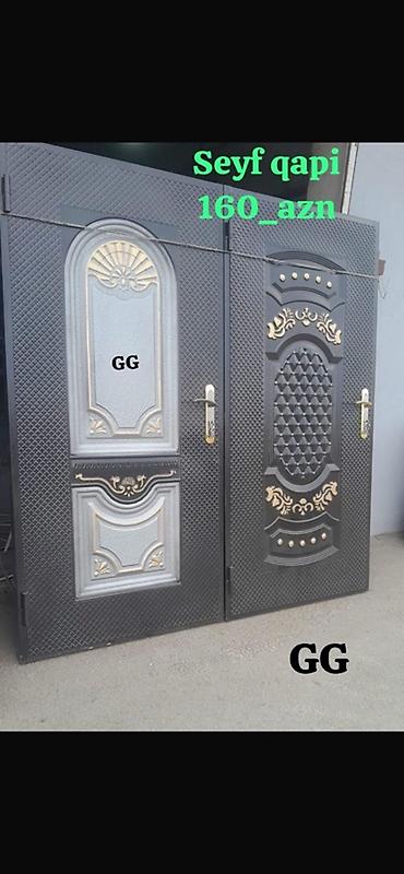 Seyf qapı – ikitaylı, dekorativ metal dizayn - Material: möhkəm metal