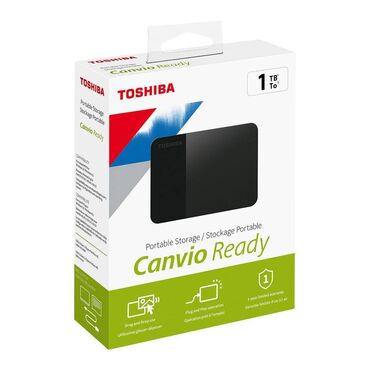 �������������� ���������� �������������� �������� ���� 1 ���������������� в Кыргызстан | Жесткие диски, переносные винчестеры: 1 ТБ Внешний HDD Toshiba Canvio Basics New, USB 3.2 Gen 1, черный