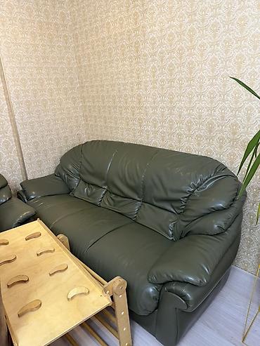 купить экокожу для мебели: Комплект мягкой мебели, Новый, Самовывоз, цвет - Зеленый — 3