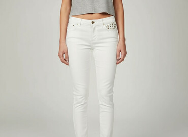 biale spodnie sinsay: Zara, Jeansy damskie, rozmiar S