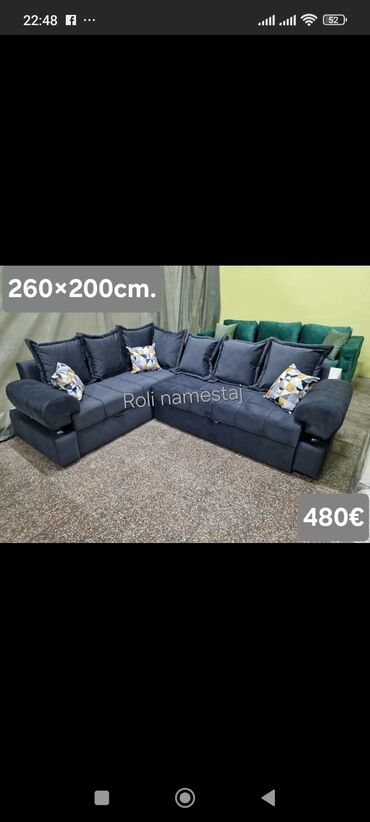 Ugaone garniture: Ugaona garnitura sa MEMO PENOM ležajem i prostorom za odlaganje. - — 16