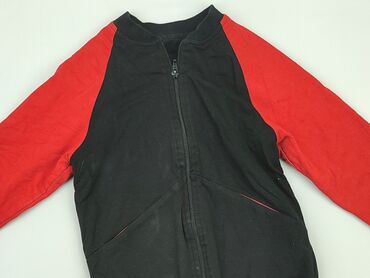 czerwony sweterek w serek: Sweatshirt, 8 years, 122-128 cm, condition - Good