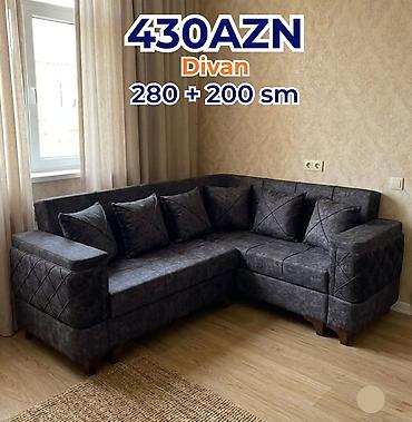 künc kabinet: Divan – künc model Ölçü: 280 + 200 sm Qiymət: 430 AZN (şəkildə — 1