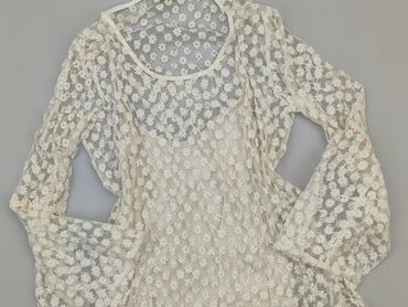 gładka bluzki z krótkim rękawem: Blouse, L (EU 40), condition - Very good