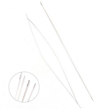 Чехлы: Игла Бисерная гибкая с широким ушком, длина 10 см - 5 шт