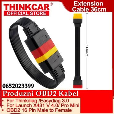 Auto servis, popravka vozila: OBDII produžni kabel 16 pinski muško-ženski 36 cm za Thinkdiag