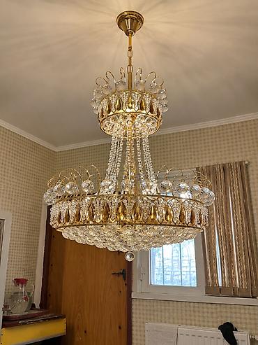 İşıqlandırma: Çılçıraq, 10 və daha çox lampa, Xrustal — 1