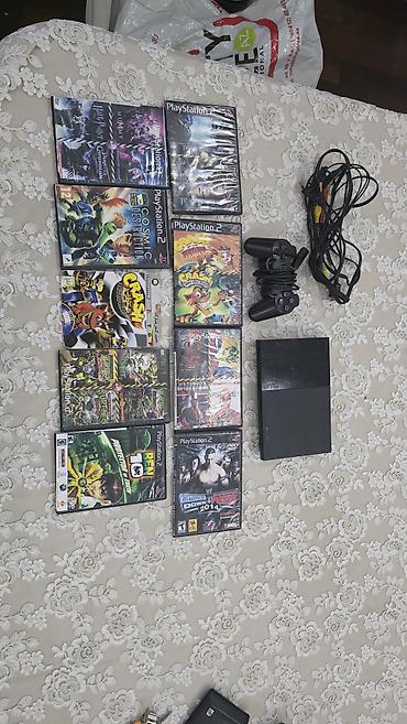 x box 360: PlayStation 2 Slim komplekti - Konsol: Sony PlayStation 2 Slim (qara — 1