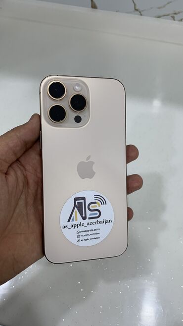 ayfon x plus: IPhone 16 Pro Max, 256 GB, Desert Titanium, Zəmanət, Barmaq izi, Simsiz şarj
