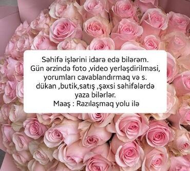 Satış məsləhətçiləri: İnstagram səhifəsini idarə edilməsini istəyən varsa,yazsın. kimsə