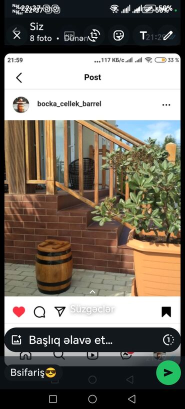 Boçkalar və çəlləklər: Dekorativ Taxta yarım boçka sifarişlə. Dekor yarı çəllək şam — 22