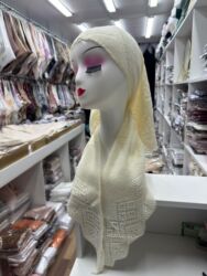 Платки: Платок, Осень-весна, С узорами, С бисером, Вязаная модель — 11