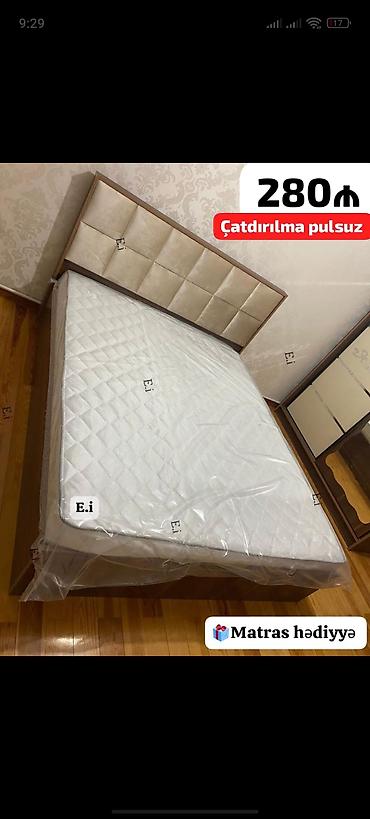 trimo mebel: Yeni, İkinəfərlik çarpayı, Matras ilə — 1