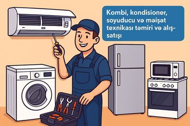 Печки, обогреватели: Kombi, kondisioner, soyuducu və digər məişət texnikasının təmiri və