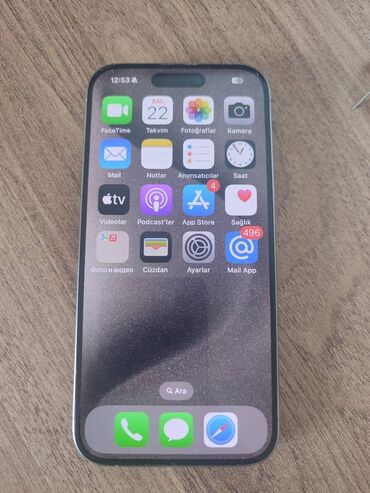 Bıçaqlar: IPhone 15 Pro, 128 GB, Natural Titanium, Zəmanət, Simsiz şarj, Face ID