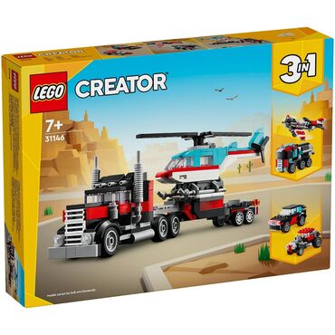 игрушка грузовик: Lego Creator 31146Бортовой грузовик с вертолётом 🚁 Новинка января