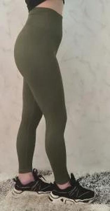 Helanke, biciklistički šortsevi: Ženske sportske helanke – maslinasto zelene - Visok struk sa širokim — 20