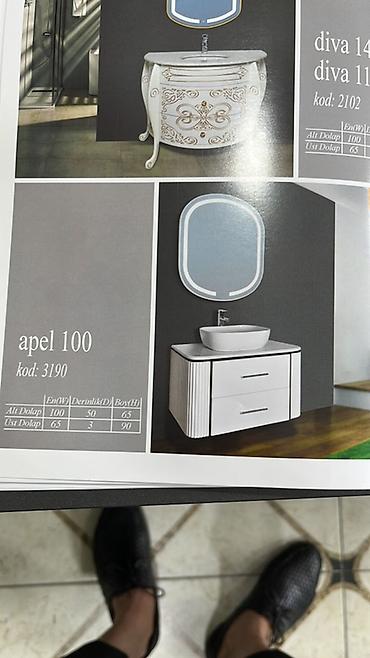 hamam skafi: Banyo mebel dəstləri – 100 sm modellər 1) Apel 100 (kod: 3190) - Alt — 1