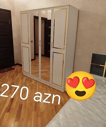dolap dolabı: Yeni, 4 qapılı, Güzgülü, Ağ, Açılan, Düz dolab — 1
