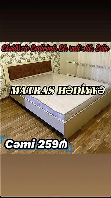 matras demiri: Məhsul: İkinəfərlik çarpayı – matras hədiyyə - Ölçü: 160 sm x 200 sm — 2