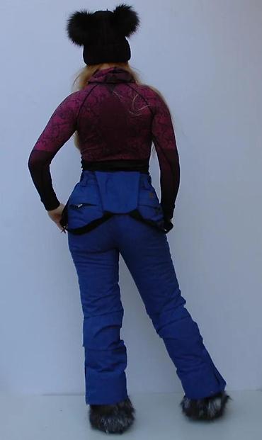 Ski pantalone: Ženske ski pantalone sa tregerima – tamnoplave - Visok struk sa — 12