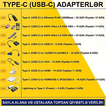 Digər kompüter aksesuarları: Type-C/USB-C Adapterlər SAYLA ALANA VƏ USTALARA TOPDAN QİYMƏTLƏ — 2