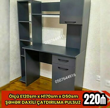 Uşaq masaları: Dərs masası kitab rəfləri və qapalı dolablarla birlikdə funksional bir — 8