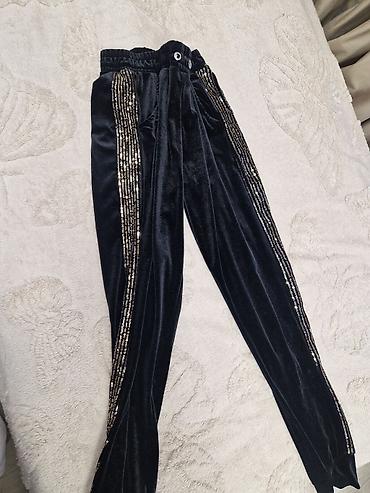 sport salvar: Qara məxmər idman dəsti – kapüşonlu üst və şalvar - Material: yumşaq — 3