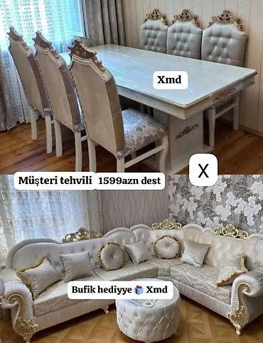 stol stul: Klassik üslubda qonaq otağı dəsti - Dəst tərkibi: - Oval formalı — 1