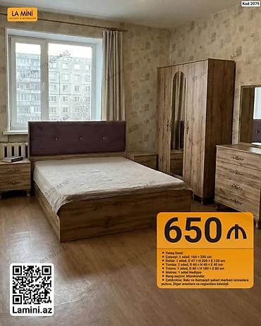 Ev və bağ: Yataq Dəsti – Kod: 2079 Tərkibi: - Çarpayı: 1 ədəd, 160 × 200 sm - — 1